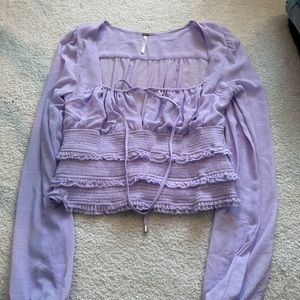Free people lilac long sleeve top size M